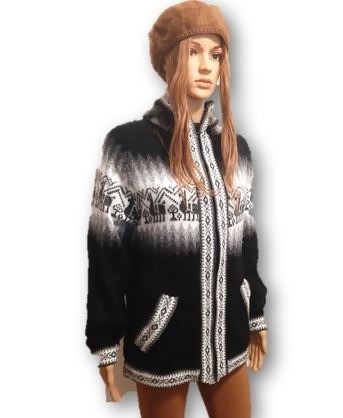 Alpaka strickjacke Peru damen schwarz Strickjacken Alpaka