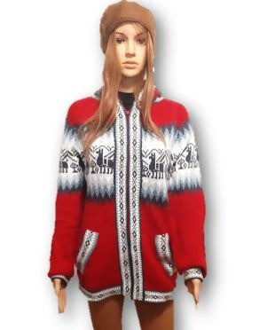 Alpaka strickjacke Peru damen rot Strickjacken Alpaka pullover